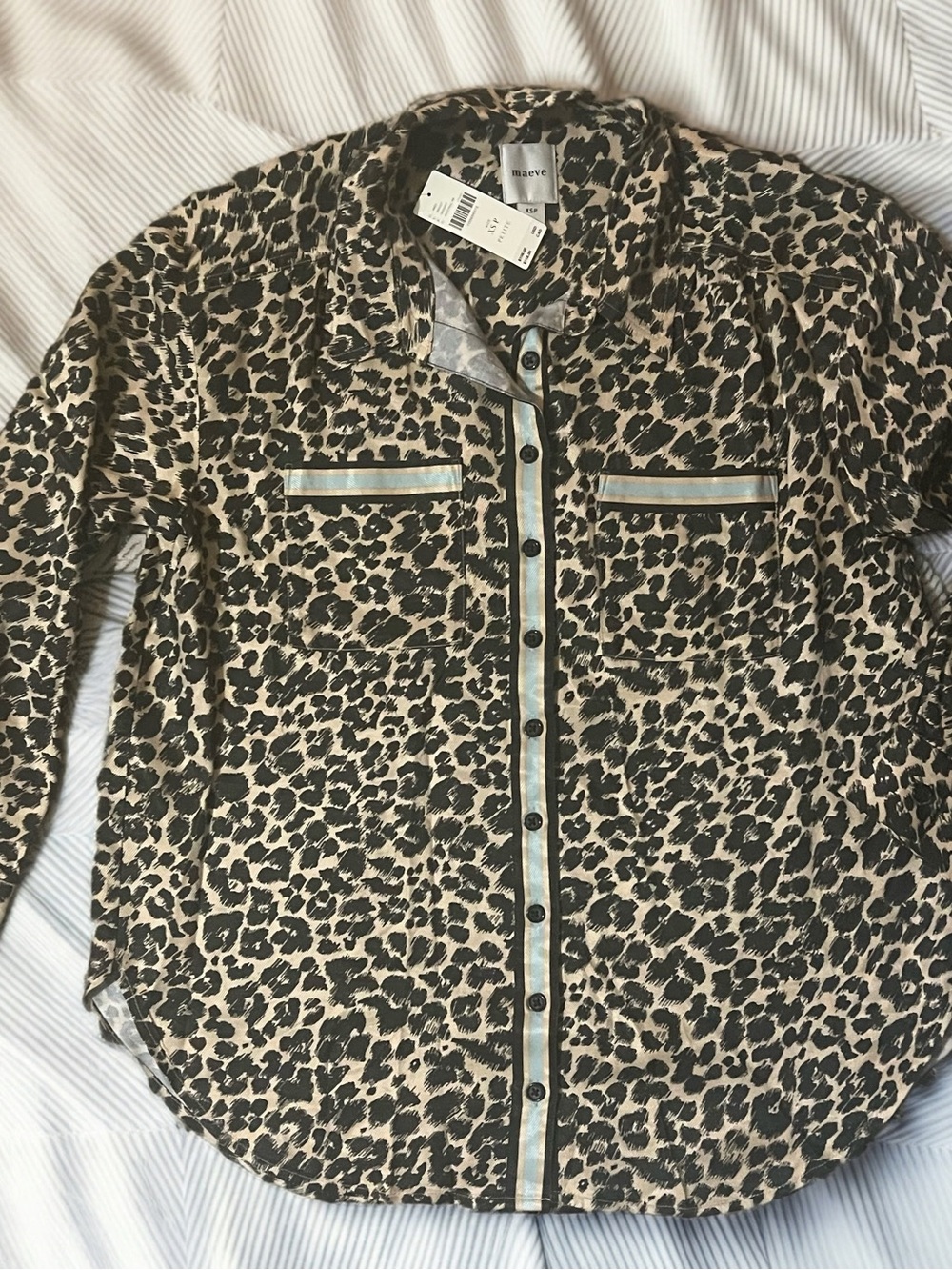 Maeve Leopard Print Button-Down Shirt (*RETIRED PRINT*)